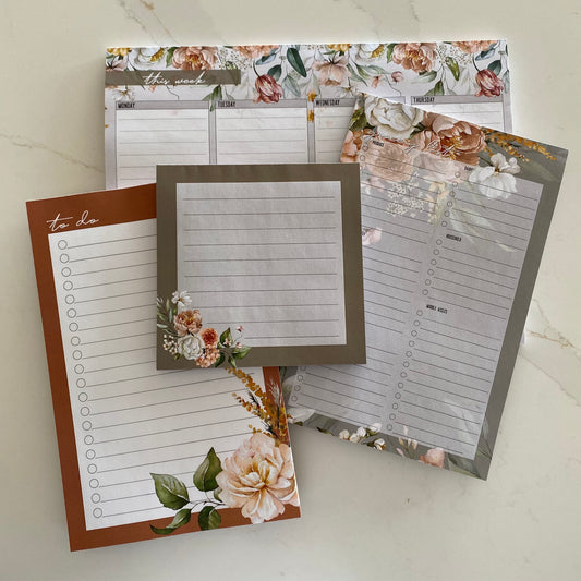 3-Notepad Bundle - Floral