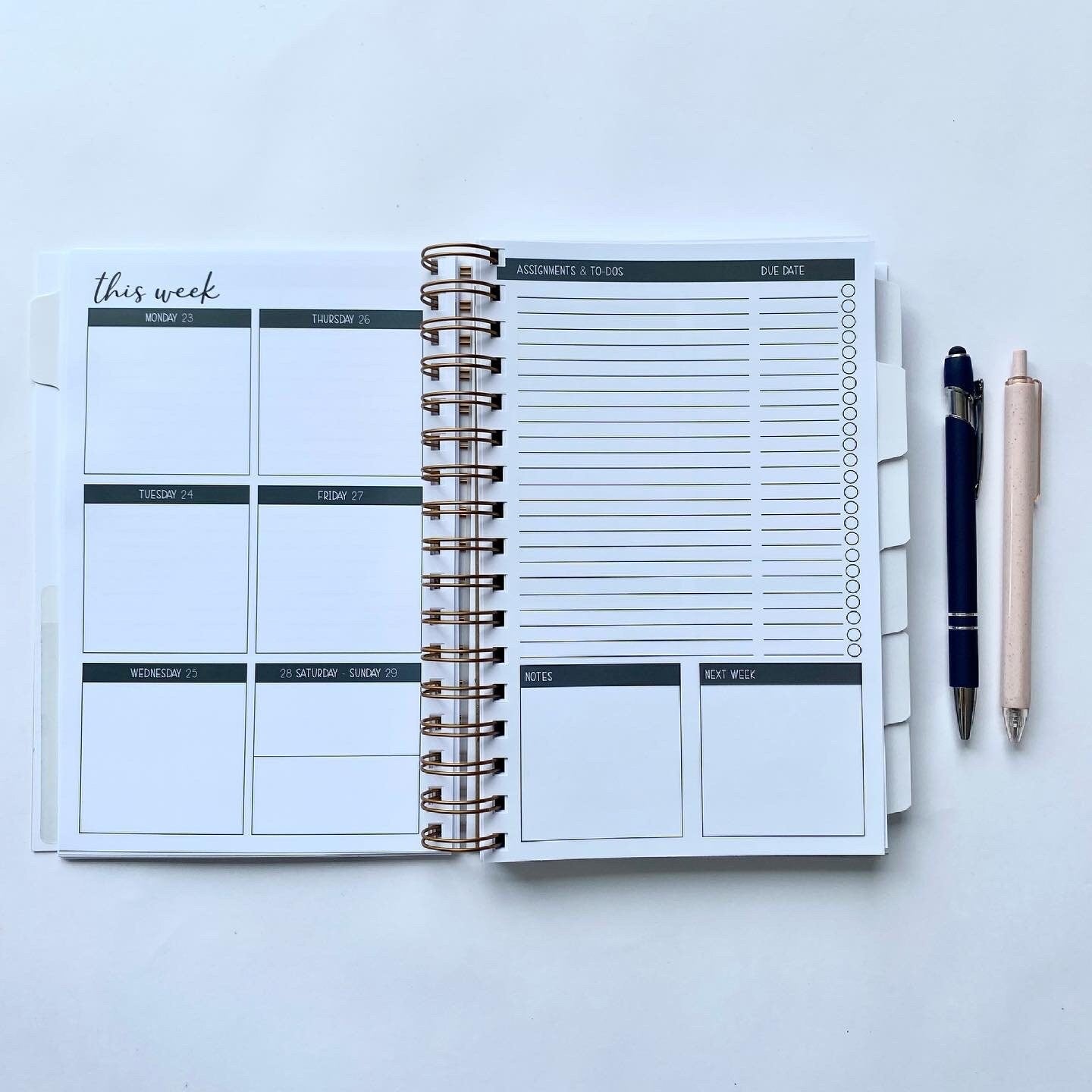 Academic Student Planner - Bee Kind - Student Planning - Student Organization - 2021 School Year Planner - Academic Planner