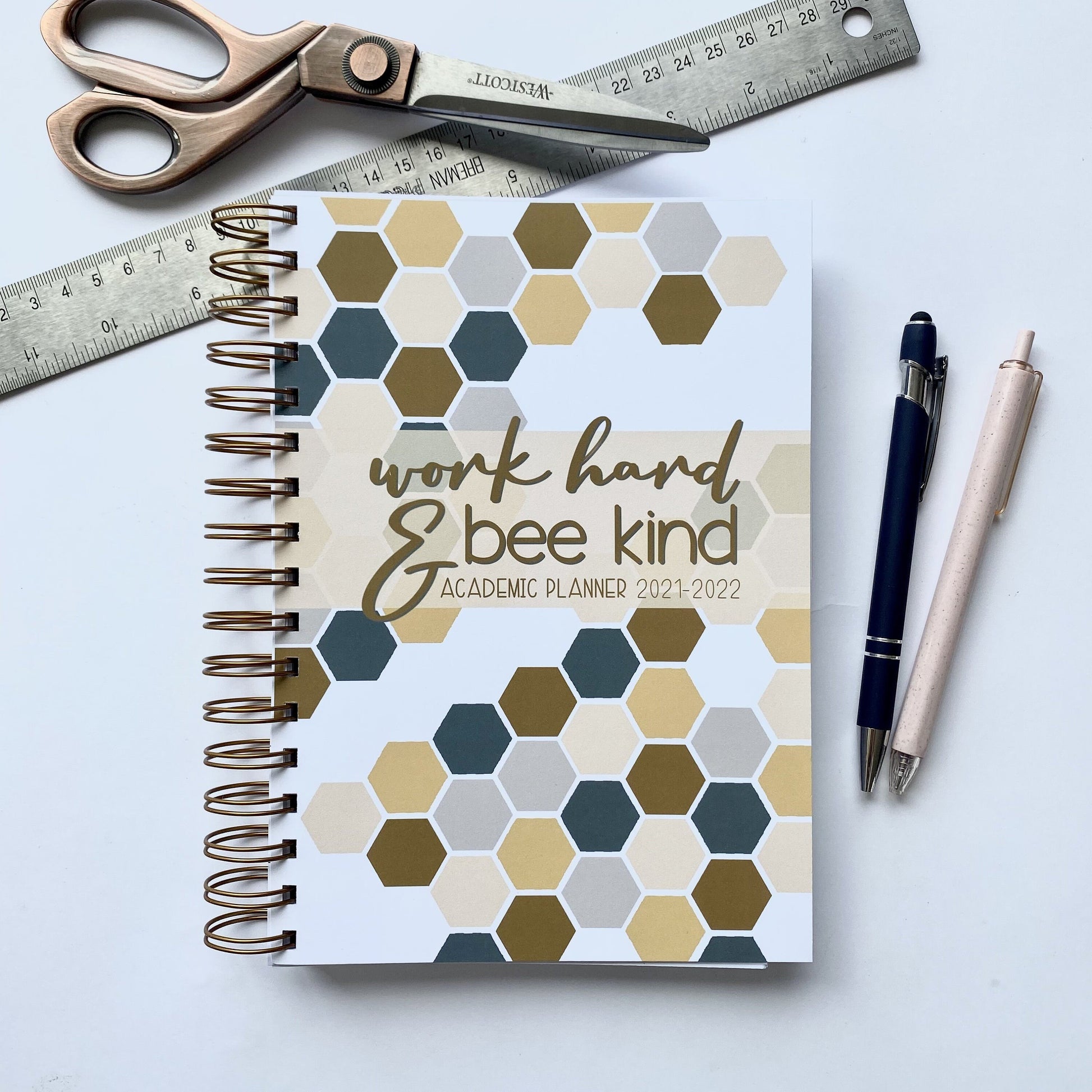 Academic Student Planner - Bee Kind - Student Planning - Student Organization - 2021 School Year Planner - Academic Planner