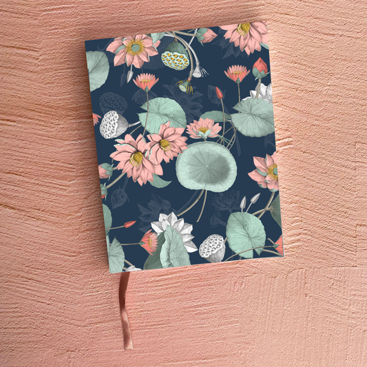 Glue-Bound Notebook - Navy Floral