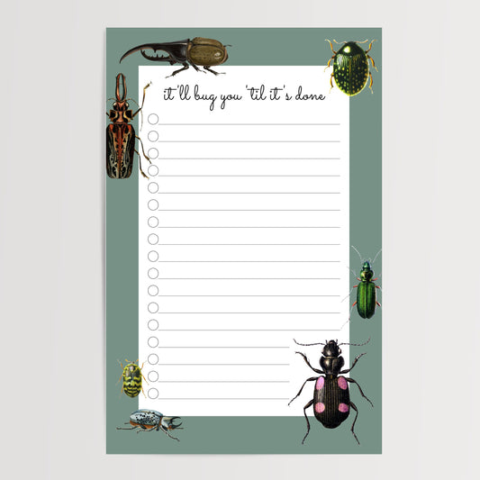 To Do List Notepad - Beetles